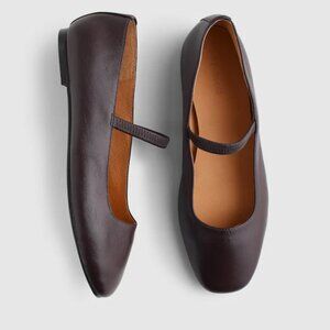 Madewell Greta Ballet Flat Coffee Bean Brown Leather Women's Sizes NEW  **NOTES